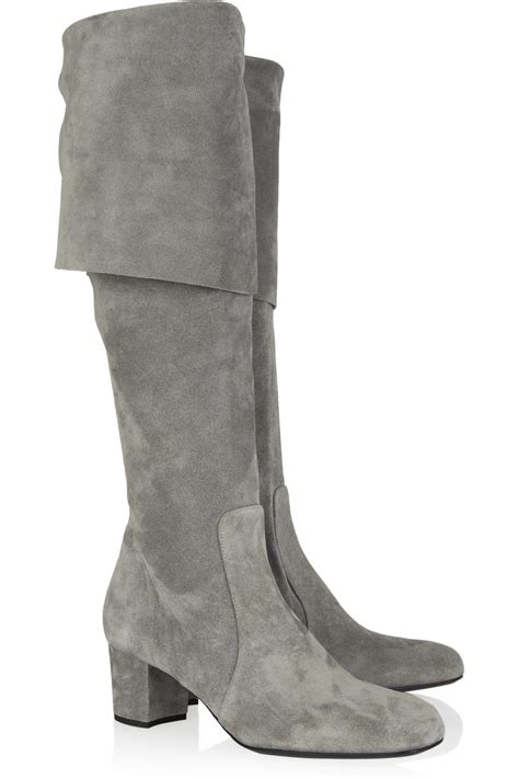 michael kors suede boots grey|Michael Kors knee high boots.